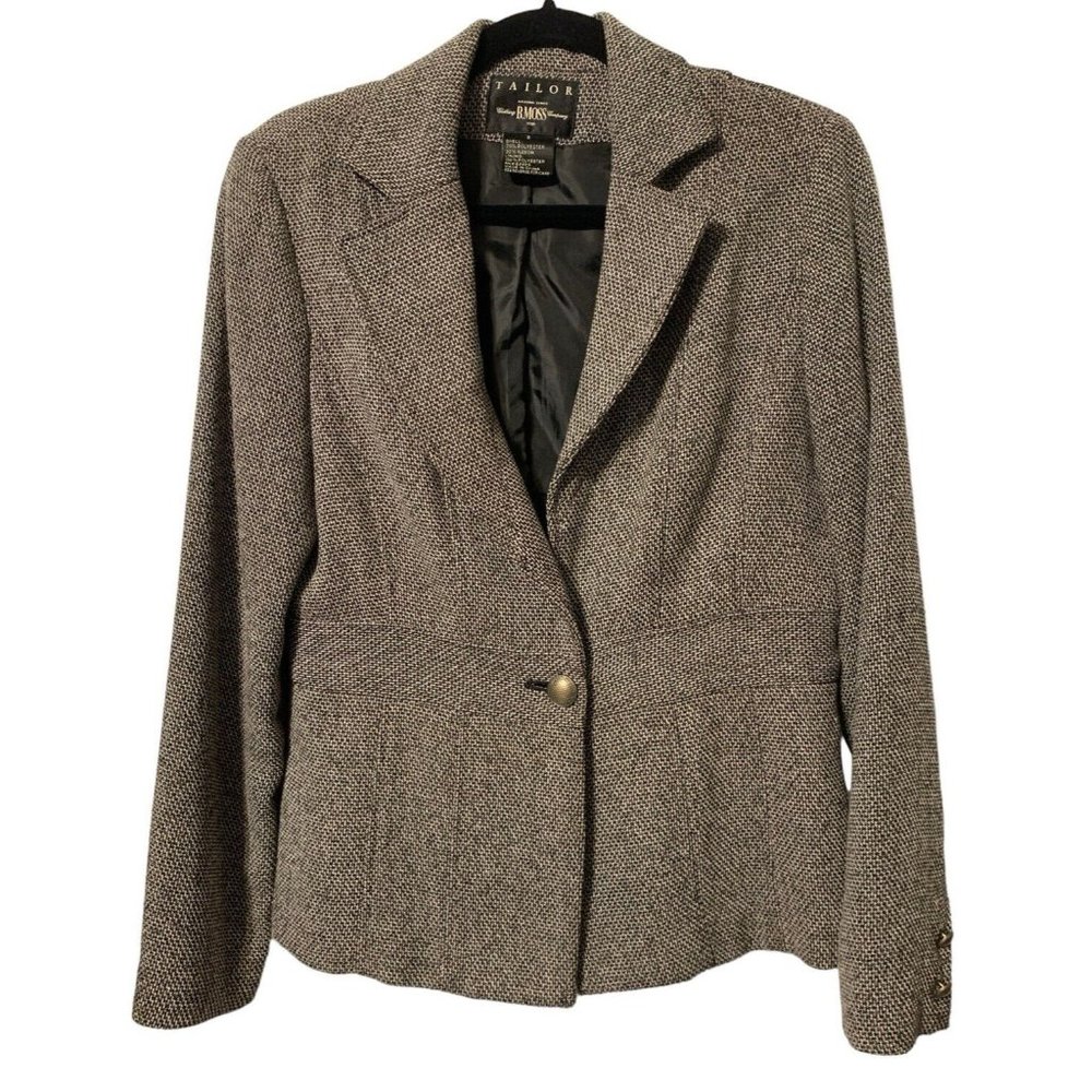 Tailor B Moss Clothing Company Black White Jacket Blazer Size 8 READ